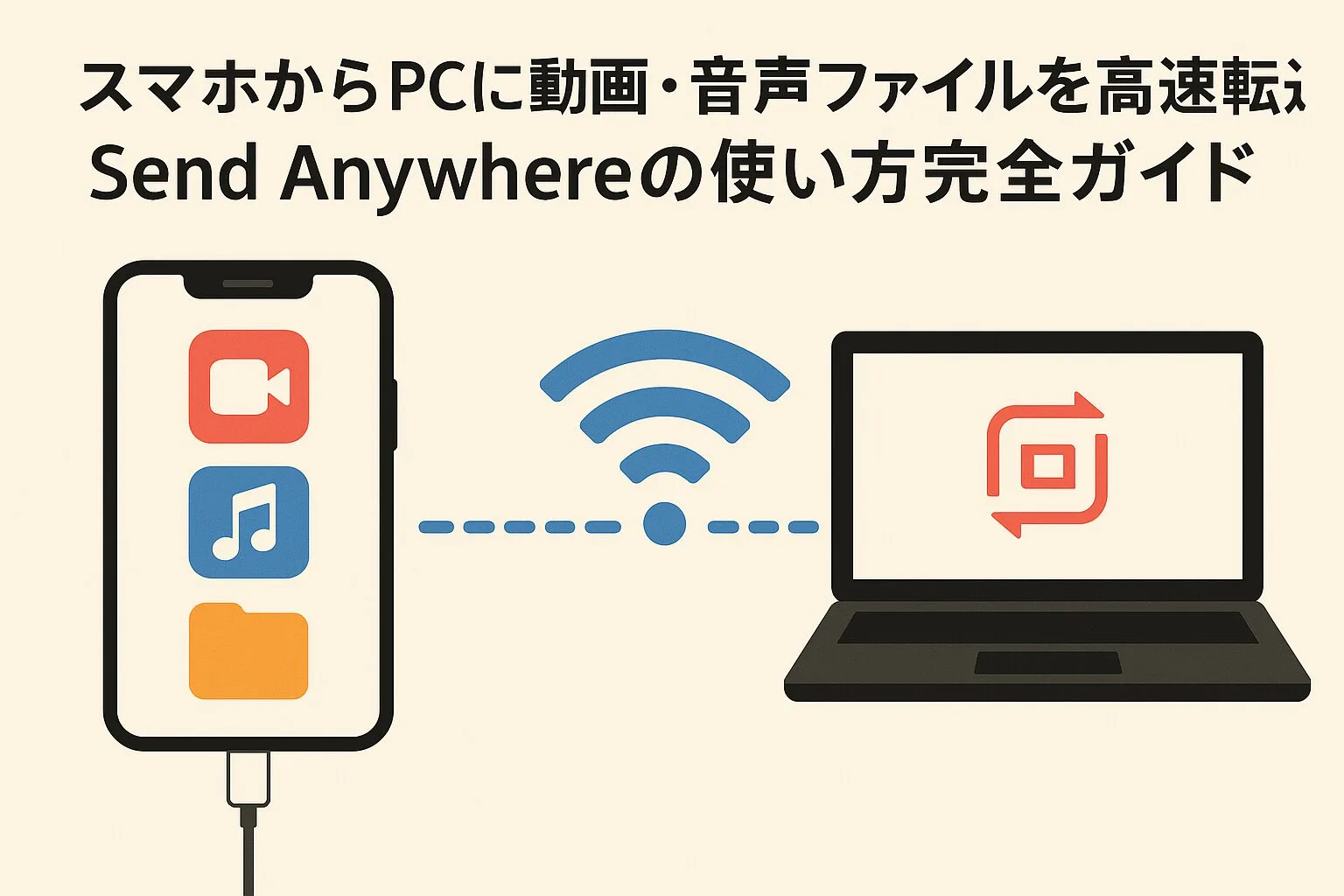 スマホからPCへSend Anywhereで高速にファイル転送する方法